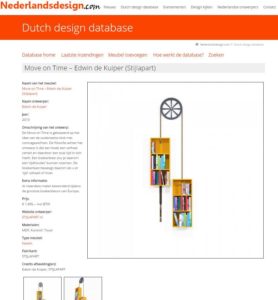 Opname Move on Time in de Dutch design database - 2014