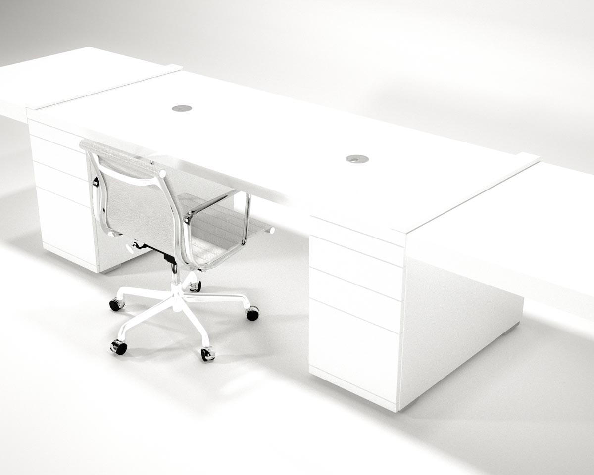 grijs Altijd hurken hoogglans wit bureau 'clean desk' - STIJLAPART