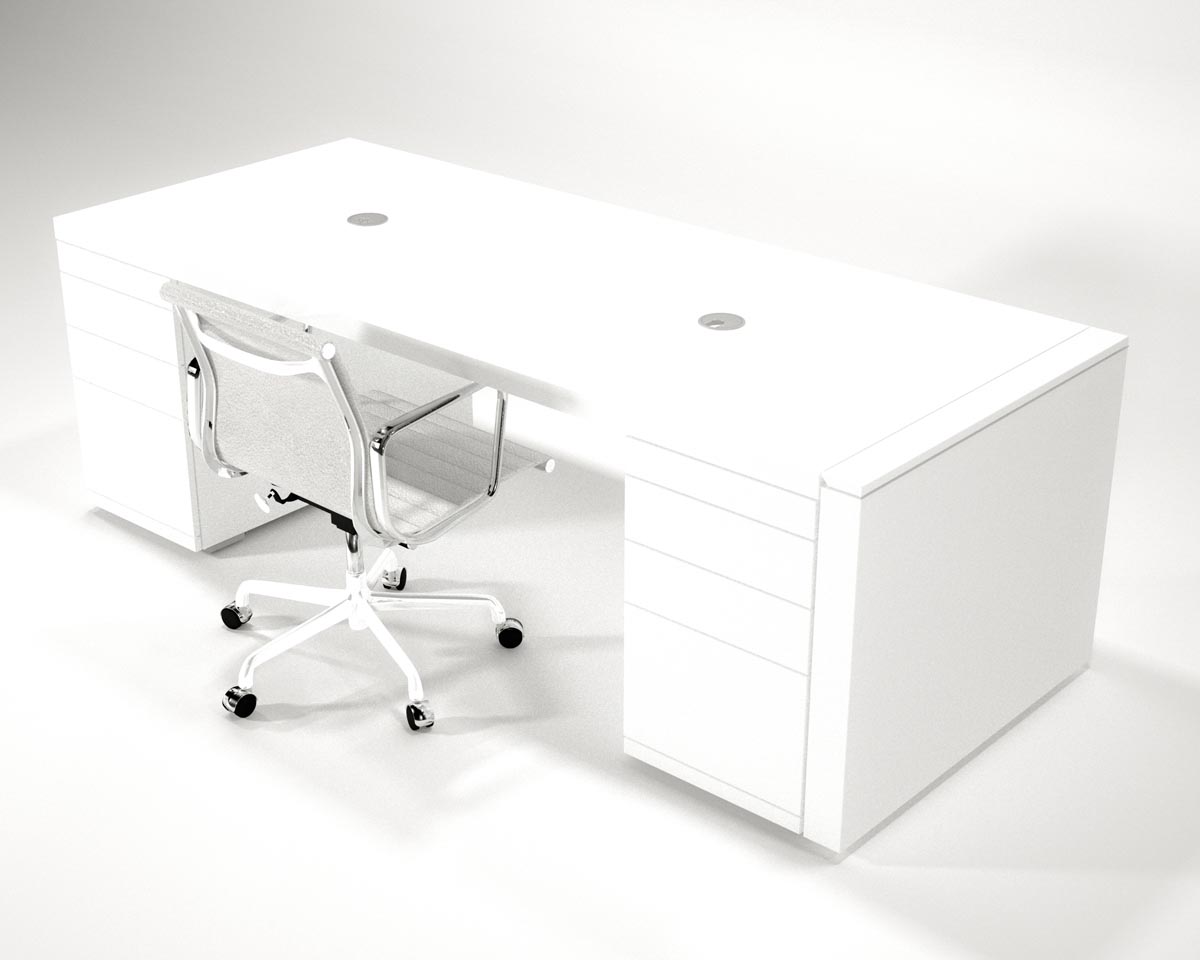 fusie kiezen Gewoon hoogglans wit bureau 'clean desk' - STIJLAPART